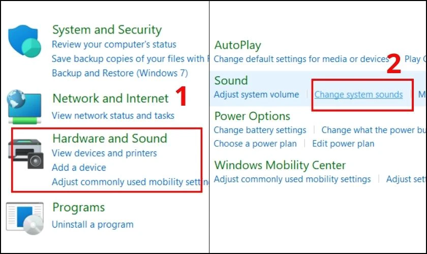 Cách tắt âm bàn phím laptop bằng Control Panel