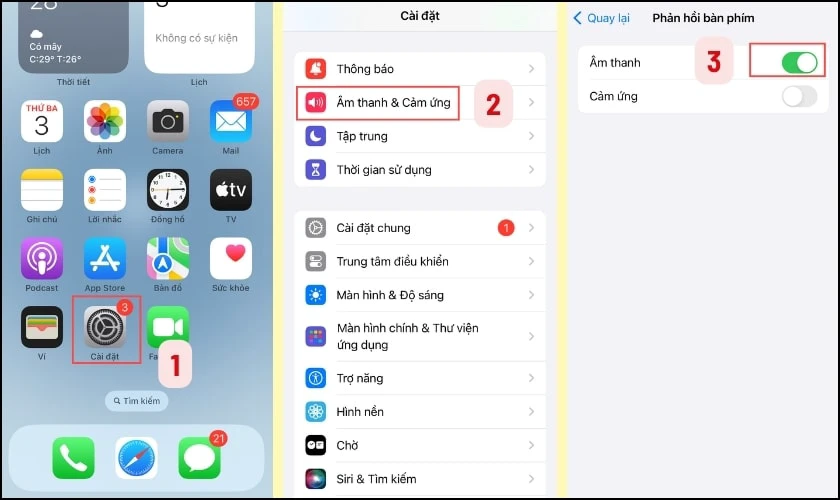 Cách bật lại âm bàn phím quay số iPhone 16 Pro Max