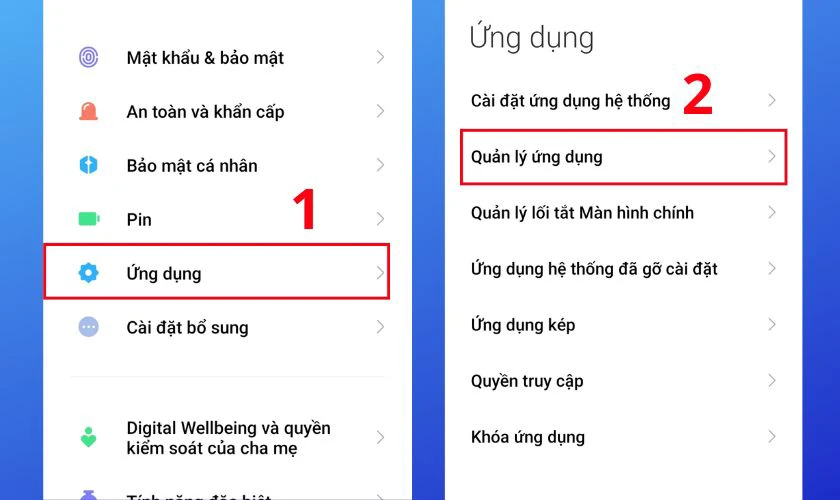 Xóa ứng dụng để thoát chế độ an toàn trên Xiaomi