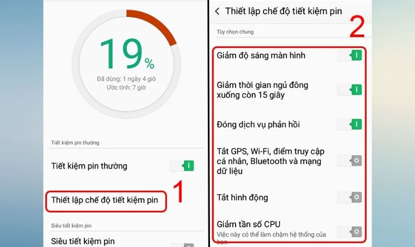 Cách tắt chế độ tiết kiệm pin trên OPPO tại thanh thông báo