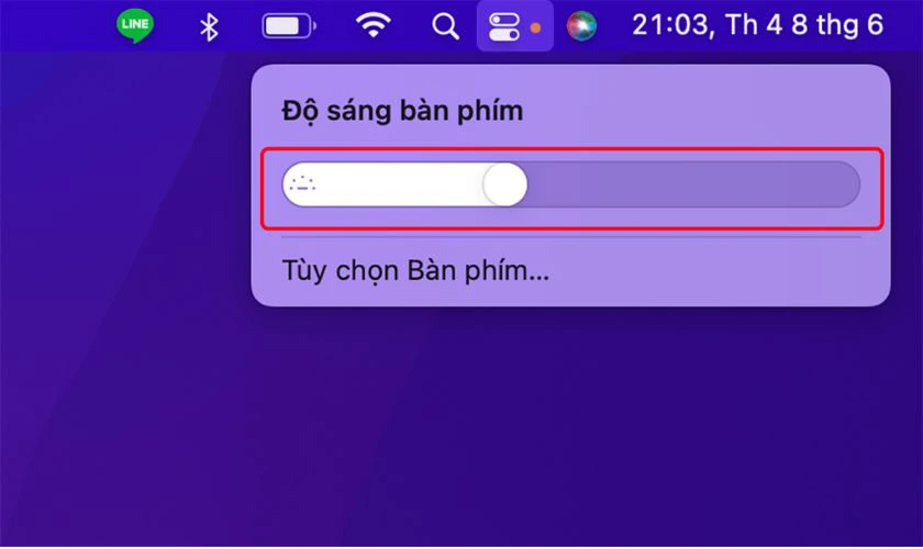 Kéo thanh trượt để tăng hoặc giảm độ sáng
