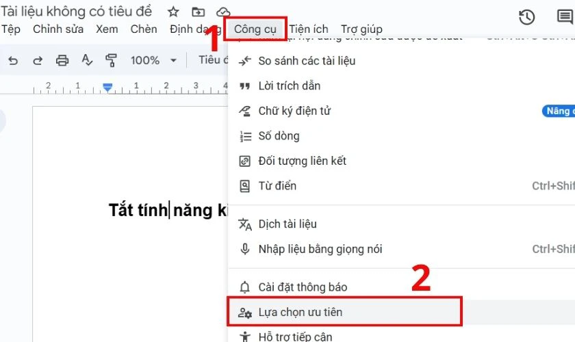 Tắt kiểm tra chính tả trong Google Docs nhanh nhất