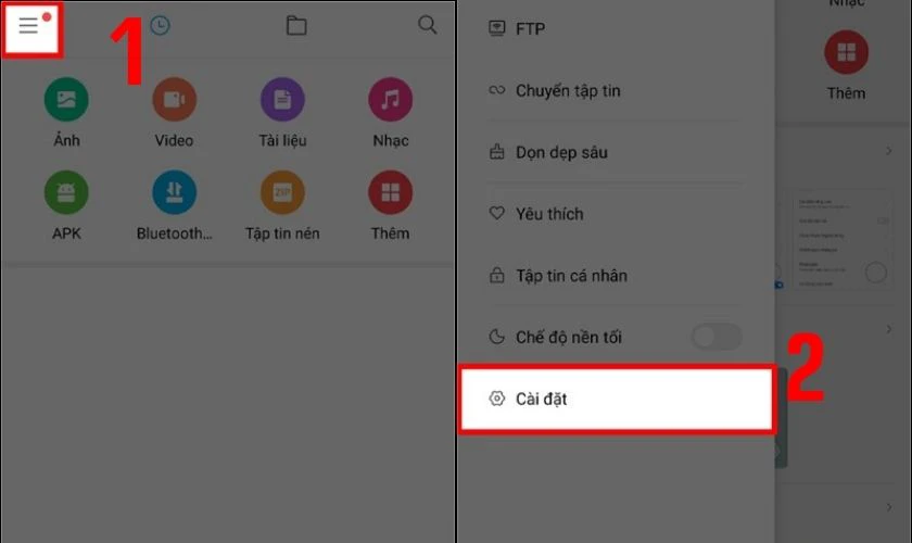 Tắt quảng cáo trong ứng dụng Tệp