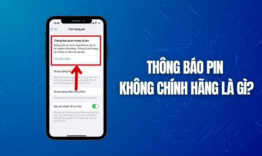 Thông báo pin không chính hãng là gì