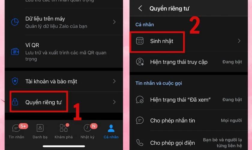 Cách tắt thông báo sinh nhật của mình trên Zalo đơn giản
