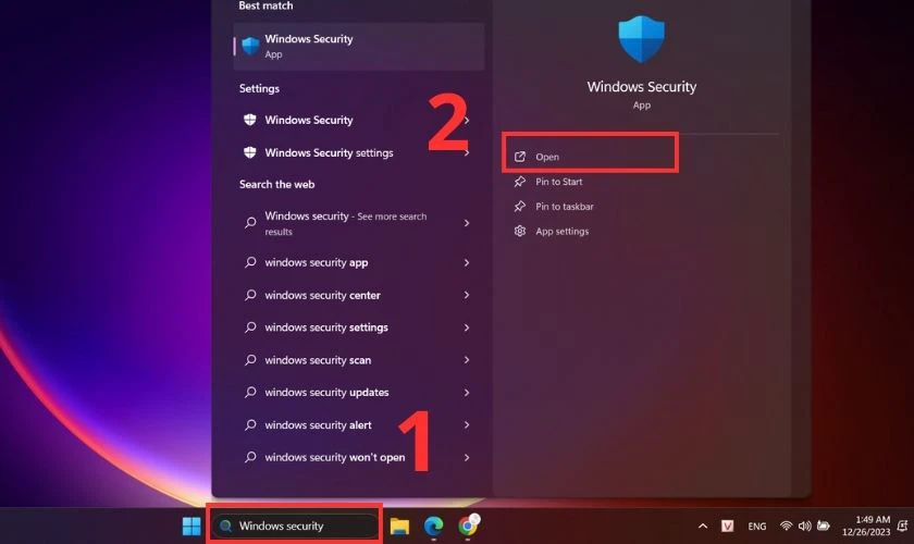 Cách tắt tường lửa Win 11 với Windows Security