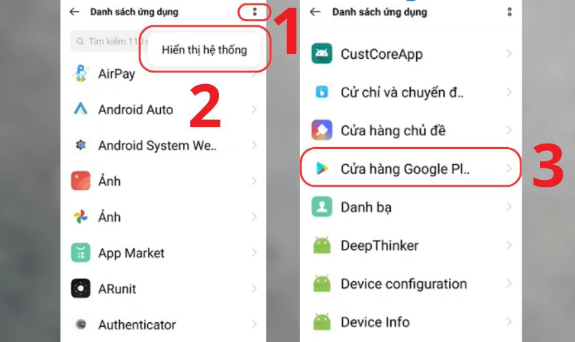 Tìm và chọn ứng dụng Google Play