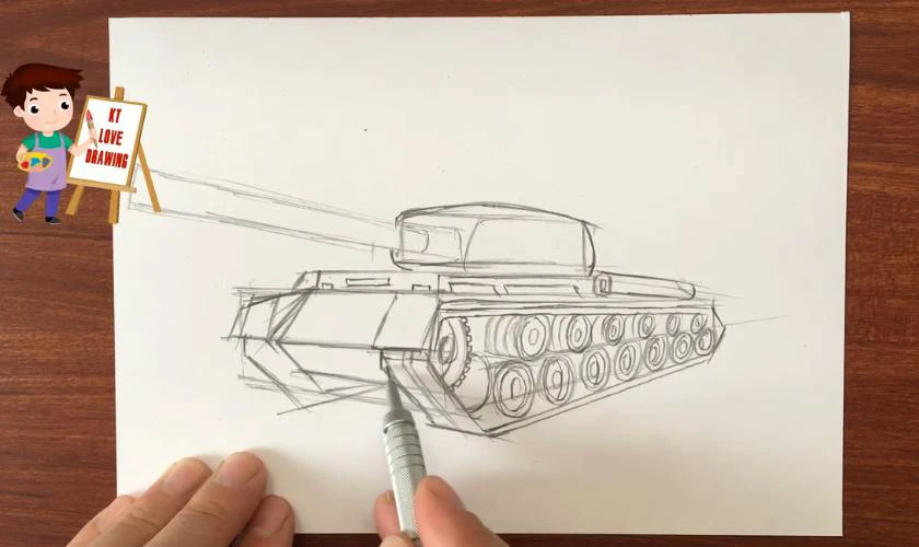 Vẽ các bánh xe tăng