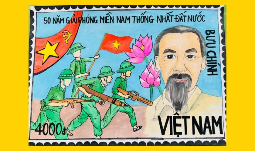 Lưu ý khi vẽ tem bưu chính 30/4