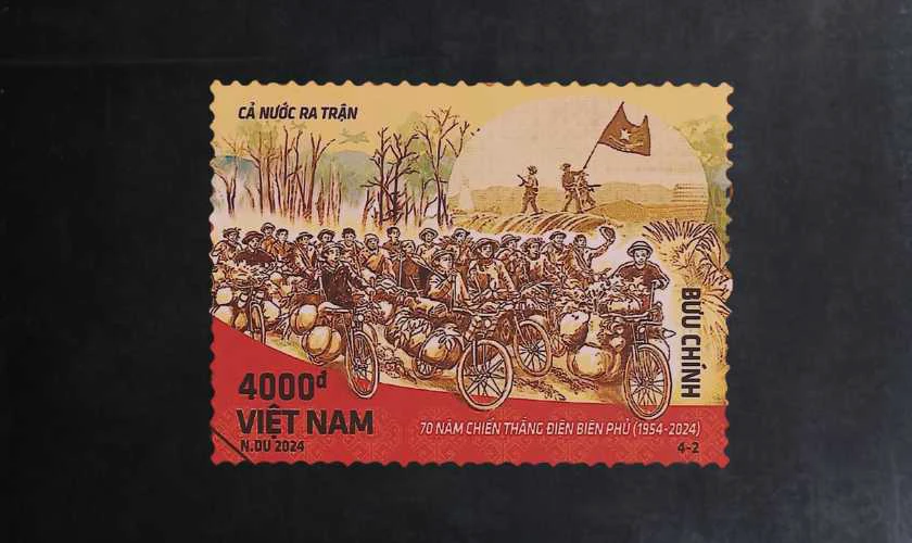 Hình ảnh tem cổ phong cách nghệ thuật tuyên truyền