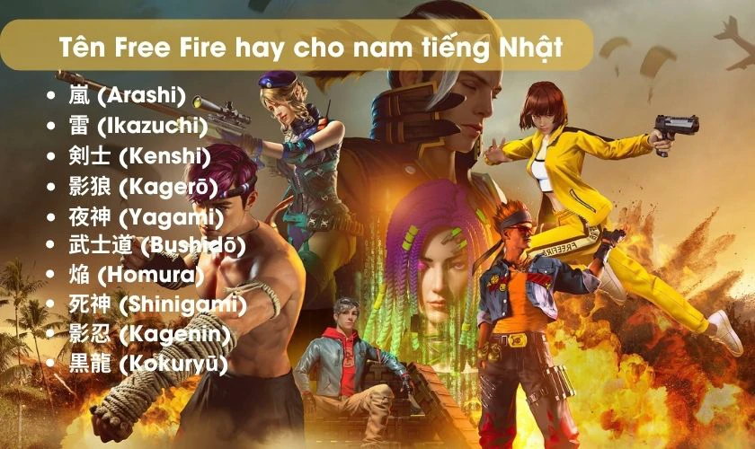 Tên FF hay cho nam tiếng Nhật