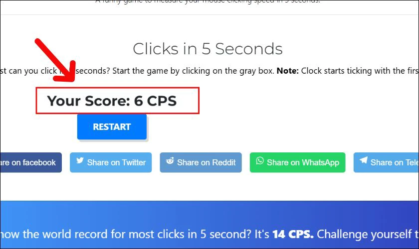 Test độ nhạy chuột với Click Test