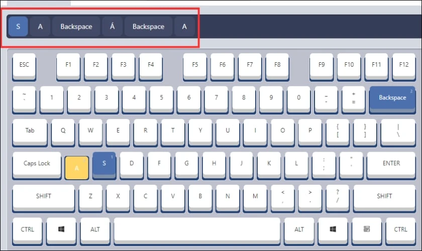 Test keyboard online tại keytest