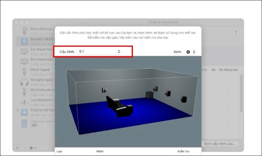 Bước 2 test loa MacBook loa đa kênh
