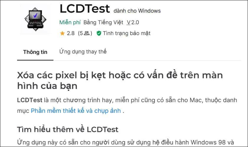 Test màn hình cảm ứng laptop với LCDTest 2.0