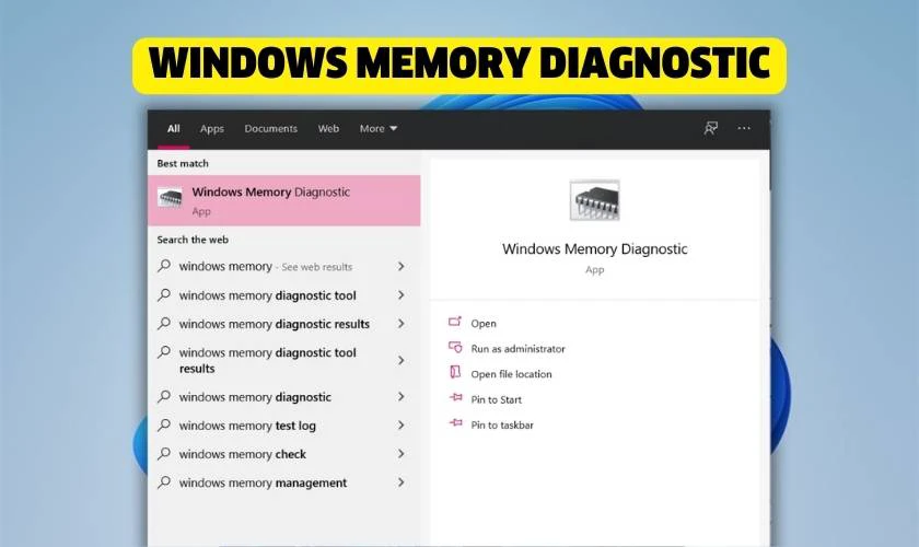 Phần mềm Windows Memory Diagnostic