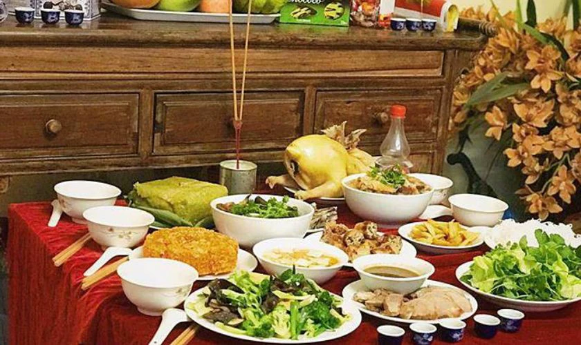 Mâm cúng Giao thừa trong nhà