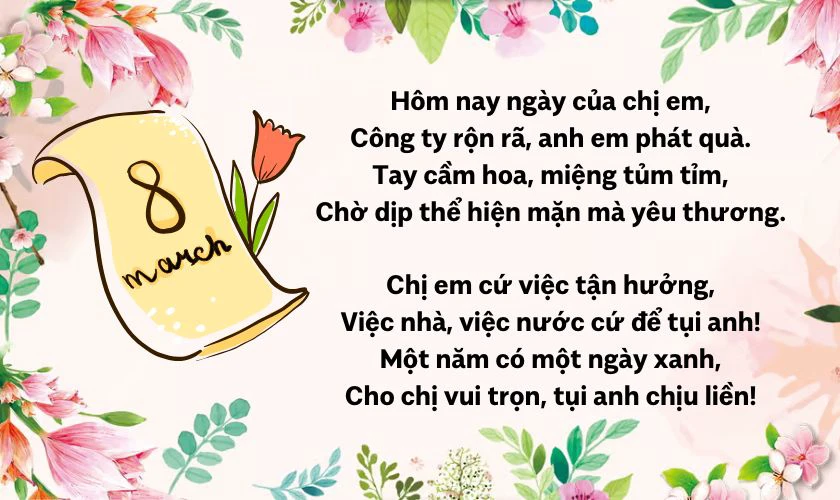 Mùng 8/3 – ngày vui tới bến