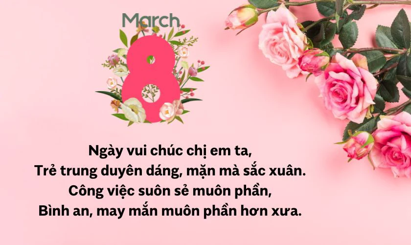 Thơ chúc mừng 8/3 cho đồng nghiệp