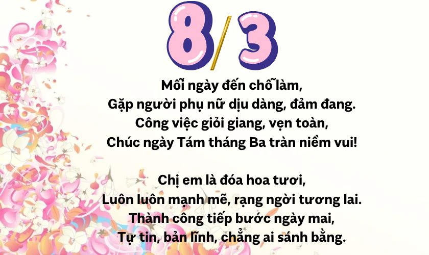 Thơ gửi đồng nghiệp ngày 8/3