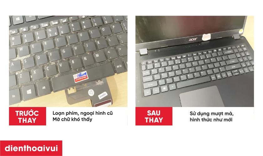 Thay bàn phím laptop chất lượng, BH dài hạn
