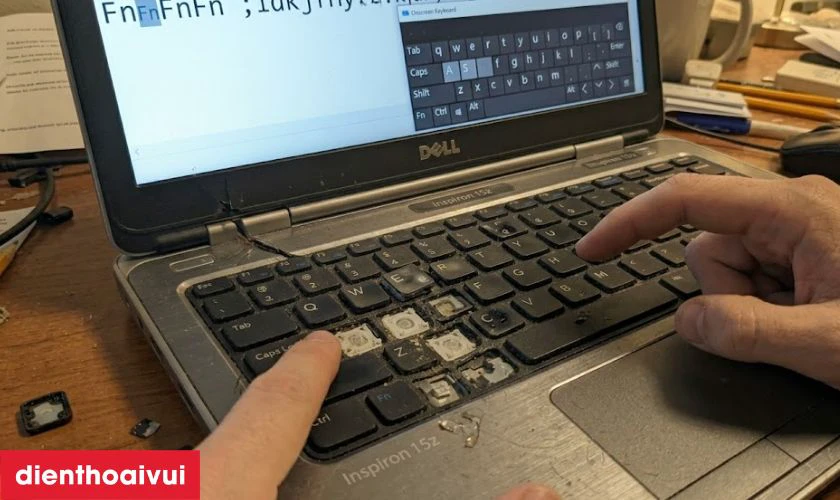 C&aacute;ch nhận biết b&agrave;n ph&iacute;m laptop Dell Inspiron N5110 bị hỏng