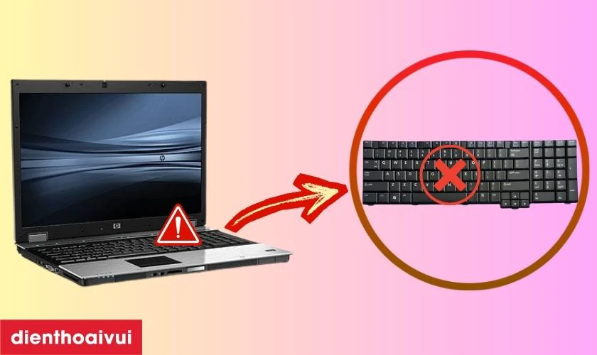 C&aacute;ch nhận biết b&agrave;n ph&iacute;m laptop HP Elitebook 8730 bị hỏng