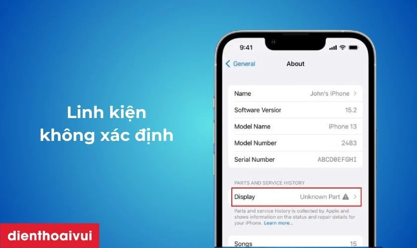 Xuất hiện thông báo “Linh kiện không xác định”