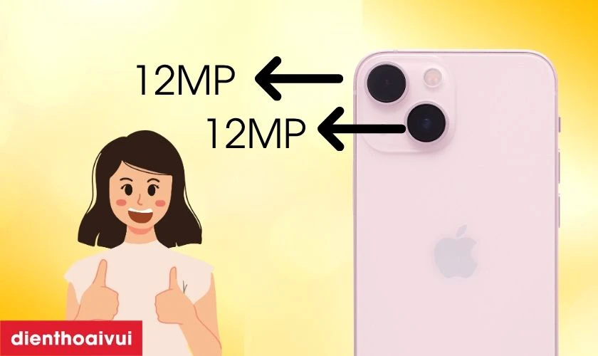 iPhone 13 Mini sở hữu camera sau với cụm 2 camera quen thuộc