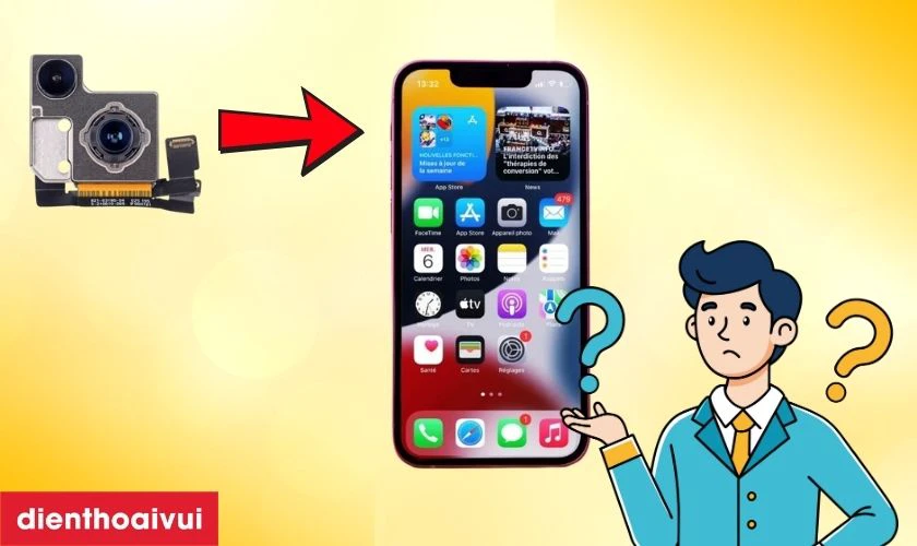 Thay camera sau iPhone 13 Mini chính hãng Hatech là gì?