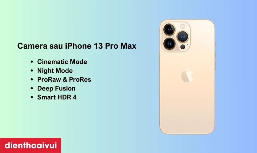 Tổng quan về camera sau điện thoại iPhone 13 Pro Max