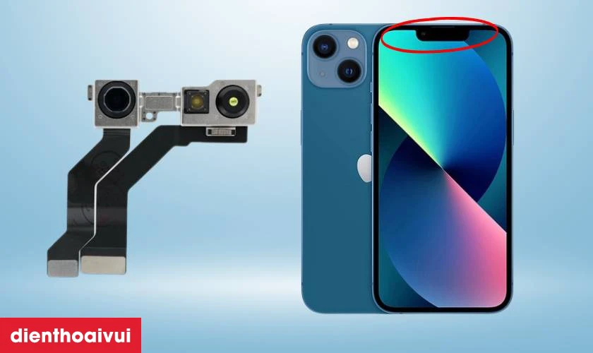 Thay camera trước iPhone 13 giữ Face ID