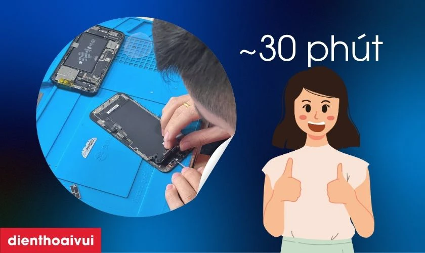 Thay camera trước loại Pro cho iPhone 15 Pro mất khoảng 30 phút
