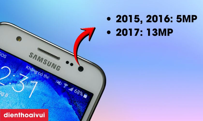 Samsung Galaxy J5 c&oacute; camera 5MP hoặc 13MP