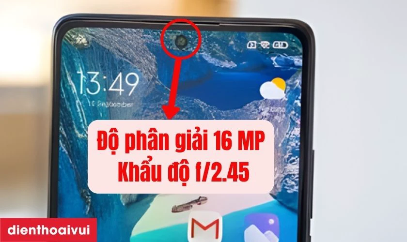 Camera selfie của Xiaomi Mi 11T Pro được thiết kế dạng notch ruồi, 16 MP