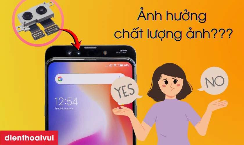 Thay camera trước Xiaomi Mi Mix 3 c&oacute; ảnh hưởng đến chất lượng h&igrave;nh ảnh kh&ocirc;ng?