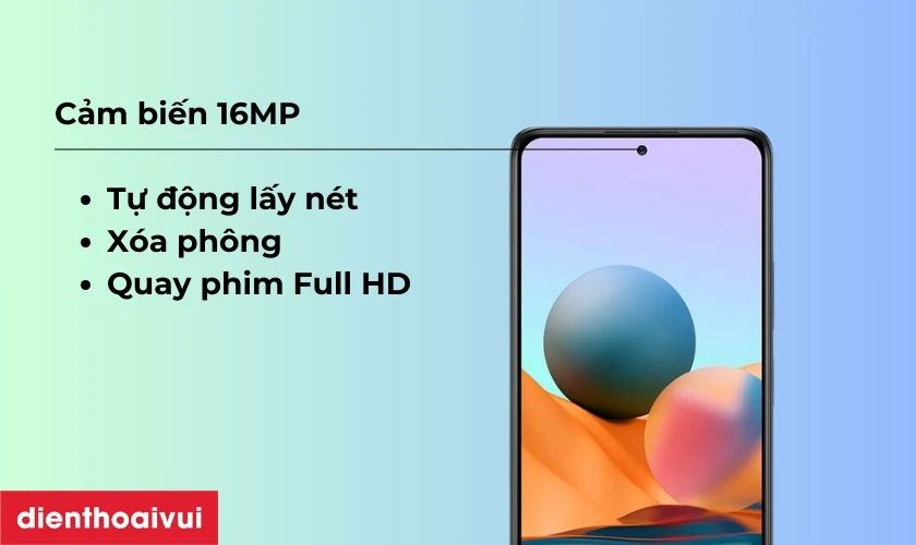 Thông tin về camera trước điện thoại Xiaomi Redmi Note 10 Pro