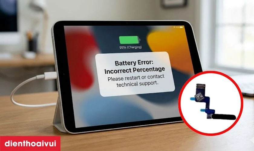 Dấu hiệu iPad Air 5 10.9 bị hỏng c&aacute;p nguồn