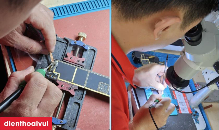Tiến hành thay thế cáp nối main mới bằng linh kiện tương thích