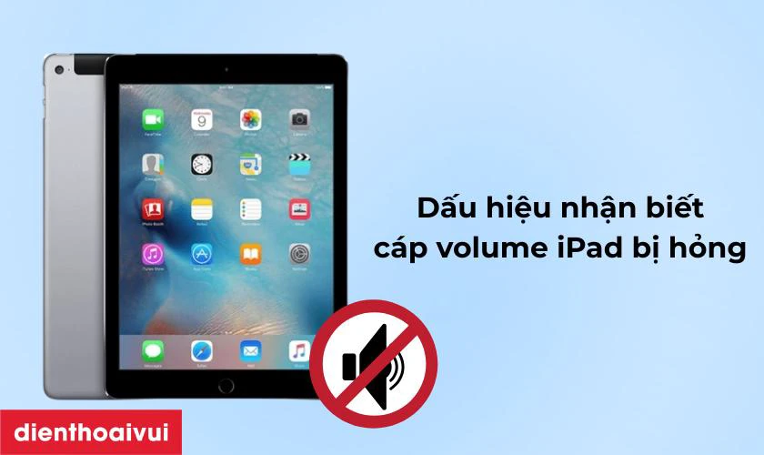 Dấu hiệu nhận biết c&aacute;p volume iPad Air 2 bị hỏng