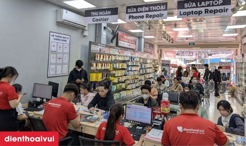 Quy trình thay cáp volume iPhone 14 Plus chính hãng GENA tại Điện Thoại Vui