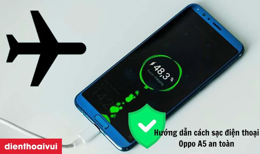 Hướng dẫn c&aacute;ch sạc điện thoại Oppo A5 2020 an to&agrave;n
