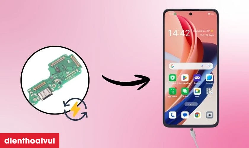 Thay ch&acirc;n sạc OPPO Reno 12F 5G