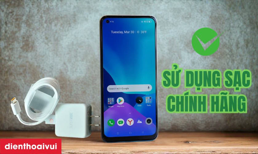 Hướng dẫn c&aacute;ch sạc điện thoại Realme 8 Pro an to&agrave;n