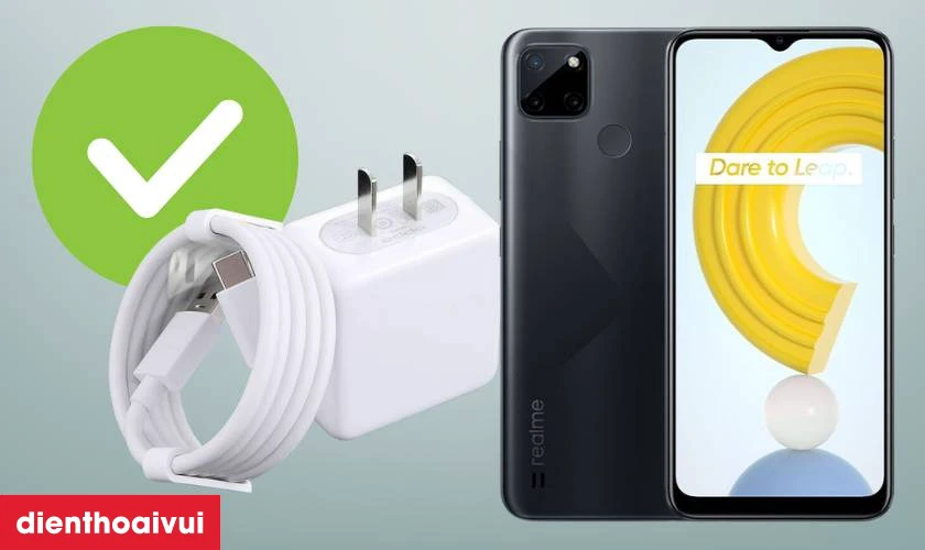 Hướng dẫn c&aacute;ch sạc điện thoại Realme C21Y an to&agrave;n