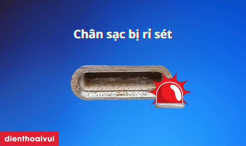 Chân sạc có dấu hiệu rỉ sét