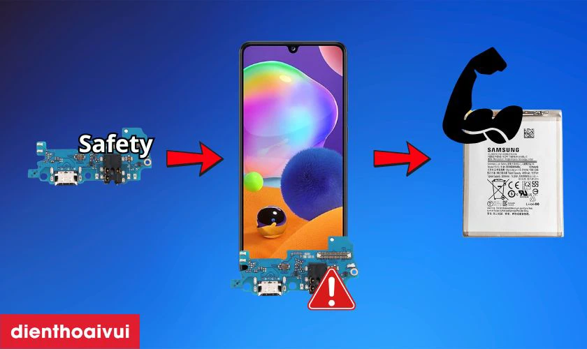 Có nên thay chân sạc Samsung Galaxy A31 hãng Safety không?