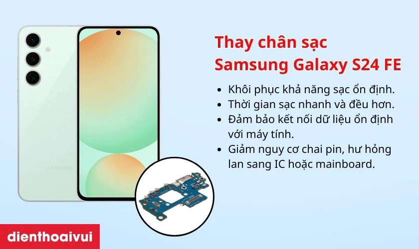 Thay ch&acirc;n sạc Samsung Galaxy S24 FE l&agrave; g&igrave;?