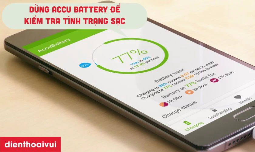 D&ugrave;ng app để kiểm tra t&igrave;nh trạng sạc v&agrave; cổng kết nối