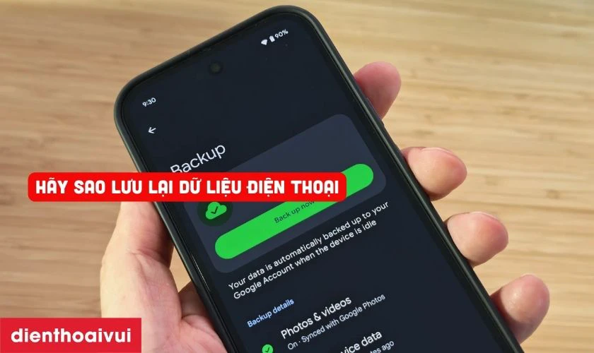 Sao lưu các dữ liệu quan trọng trước khi sửa chữa